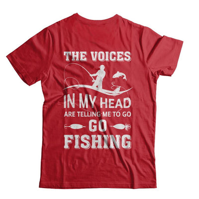 The Voices In My Head Are Telling Me To Go Fishing-T-Shirt & Hoodie-Classic T-Shirt-Red