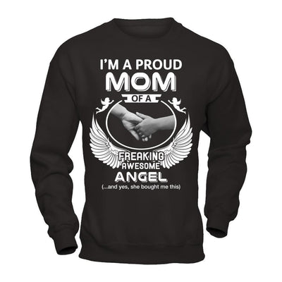 I'm A Proud Mom Of A Freaking Awesome Angel-T-Shirt & Hoodie-Crewneck Sweatshirt-Black