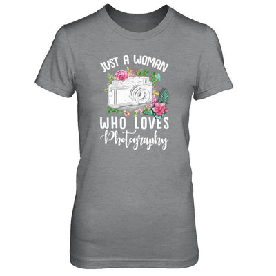 Just A Woman Who Loves Photography Photographer-T-Shirt & Tank Top-Women's T-Shirt-Sport Grey