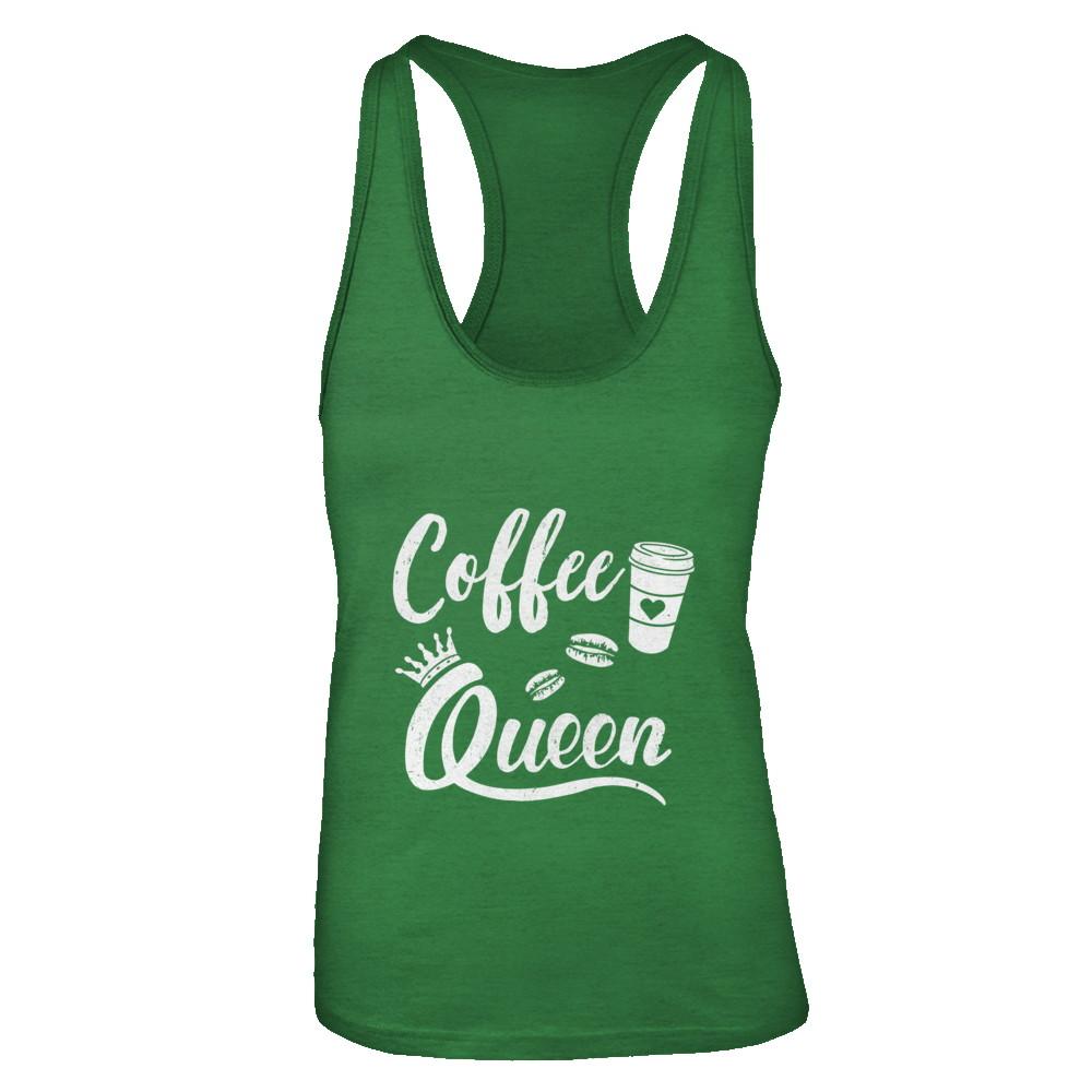 Coffee Queen Coffee Queen Funny-T-Shirt & Tank Top-Women's Ideal Racerback Tank-Kelly Green
