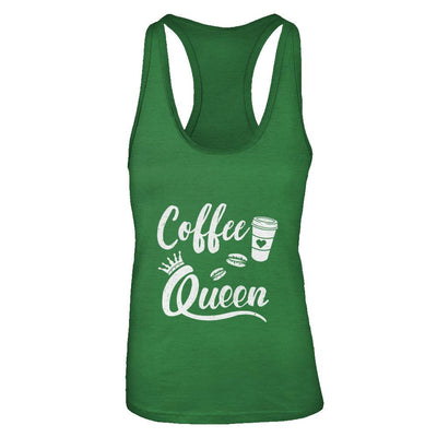 Coffee Queen Coffee Queen Funny-T-Shirt & Tank Top-Women's Ideal Racerback Tank-Kelly Green