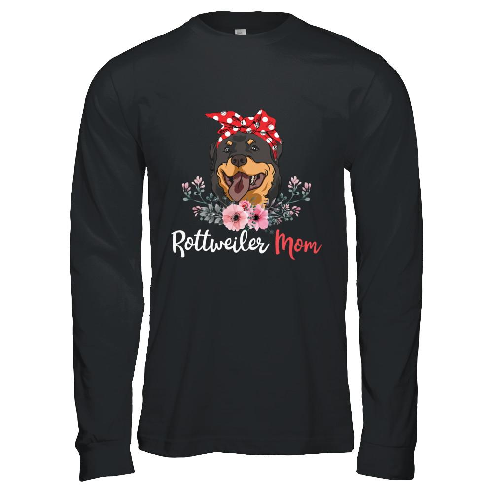 Rottweiler Mom Gift For Women Dog Lover-T-Shirt & Hoodie-Long Sleeve T-Shirt-Black