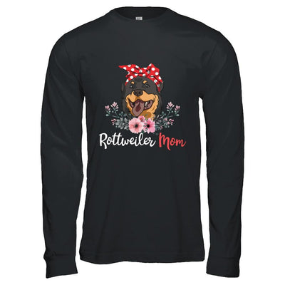 Rottweiler Mom Gift For Women Dog Lover-T-Shirt & Hoodie-Long Sleeve T-Shirt-Black