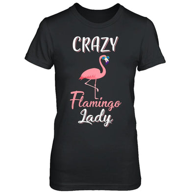 Crazy Flamingo Lady Mom Aunt Auntie Flamingo-T-Shirt & Hoodie-Women's T-Shirt-Black