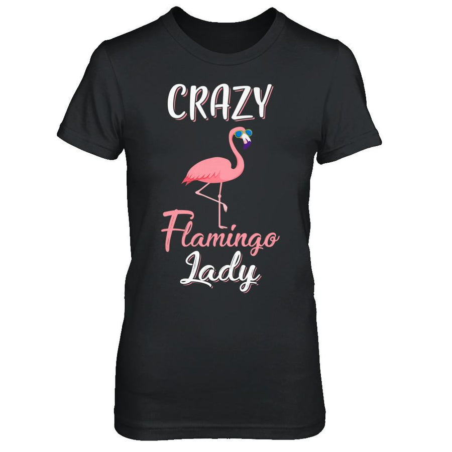 Crazy Flamingo Lady Mom Aunt Auntie Flamingo-T-Shirt & Hoodie-Women's T-Shirt-Black