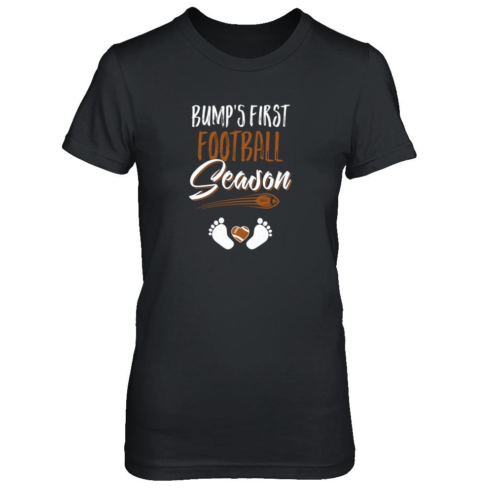 Bump's First Football Season Mommy Mothers Day-T-Shirt & Tank Top-Women's T-Shirt-Black