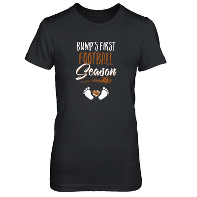Bump's First Football Season Mommy Mothers Day-T-Shirt & Tank Top-Women's T-Shirt-Black