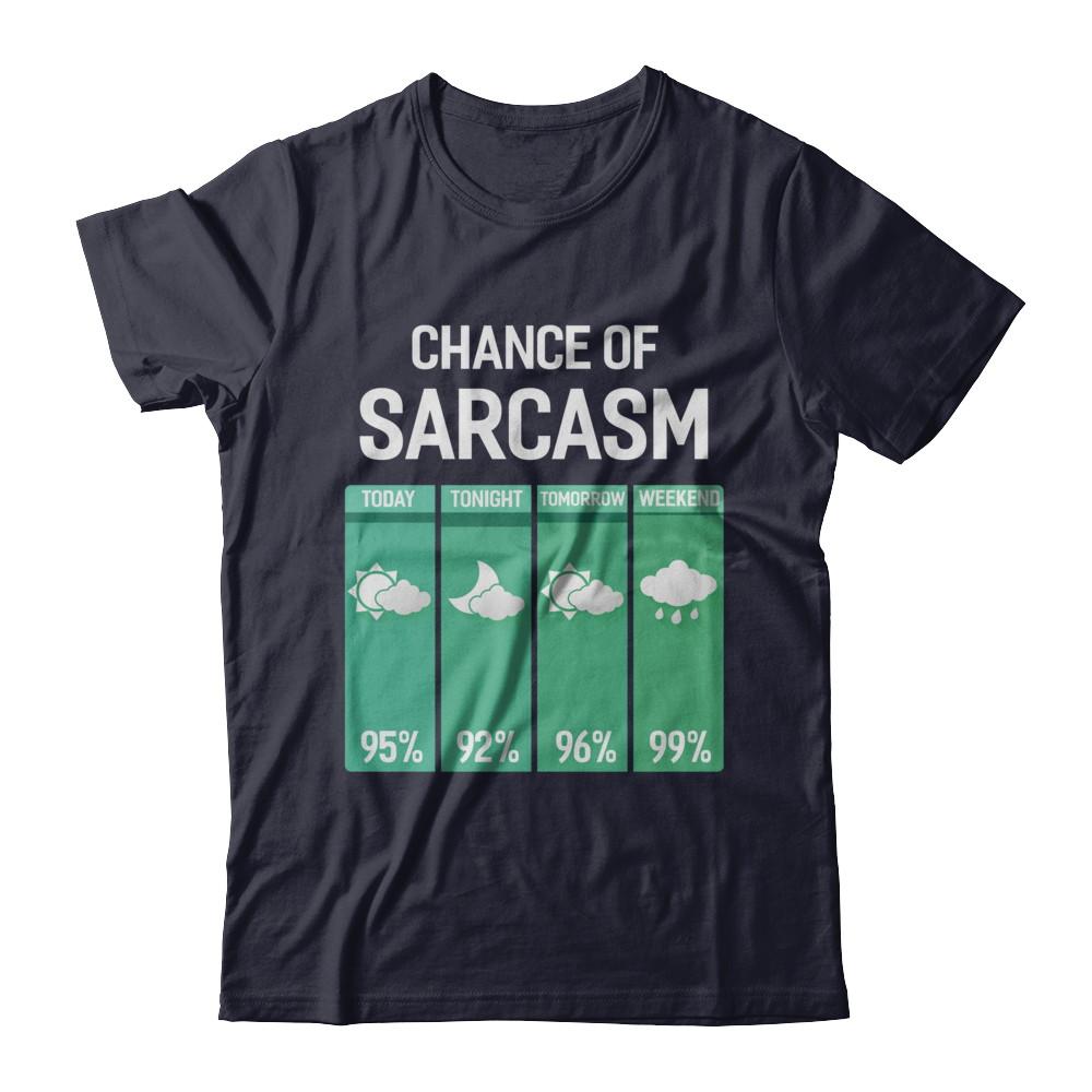 Chance Of Sarcasm Funny Rain Weather-T-Shirt & Hoodie-Premium T-Shirt-Midnight Navy