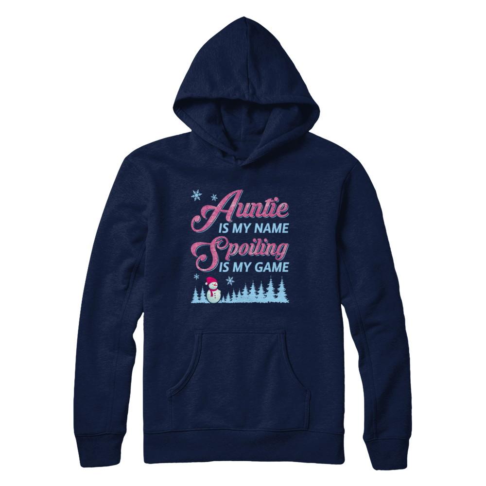 Auntie Is My Name Spoiling Is My Game-T-Shirt & Hoodie-Pullover Hoodie-Navy