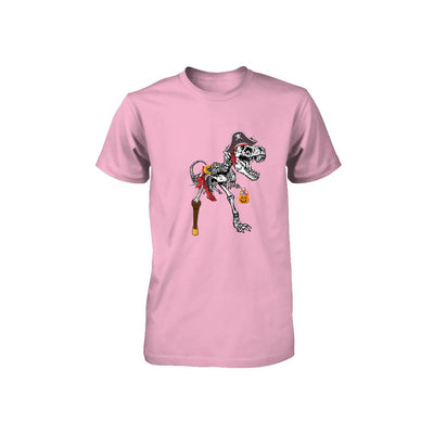 Dinosaurs T-Rex Skeleton Pirate Halloween Saurus For Kids Youth-Youth Shirt-Toddler T-Shirt-Pink