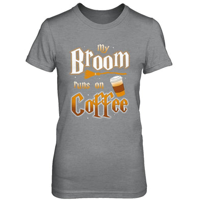 My Broom Runs On Coffee Halloween Witch Costume-T-Shirt & Hoodie-Women's T-Shirt-Sport Grey