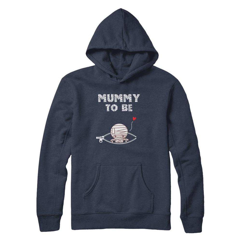Cute Baby Mummy To Be Pregnant Halloween Costume-T-Shirt & Hoodie-Pullover Hoodie-Navy