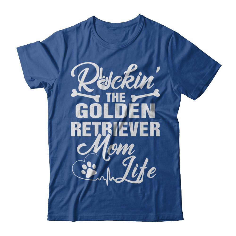 Rockin The Golden Retriever Mom Life Men Style-T-Shirt & Hoodie-Classic T-Shirt-Royal