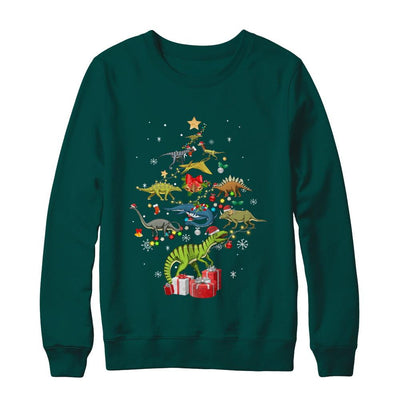 Tree Rex Funny Dinosaur Christmas Tree Kids Gift-T-Shirt & Sweatshirt-Crewneck Sweatshirt-Deep Forest