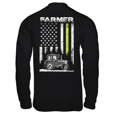 Farmer Patriotic American Flag-T-Shirt & Hoodie-Long Sleeve T-Shirt-Black