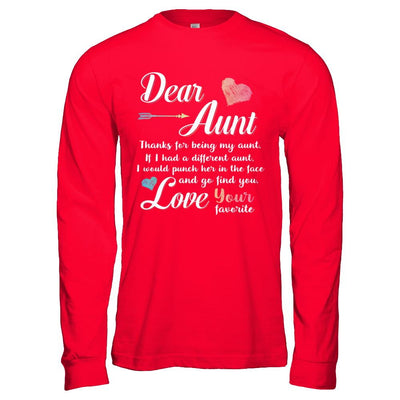 Dear Aunt Thanks For Being My Aunt Gift Christmas-T-Shirt & Hoodie-Long Sleeve T-Shirt-Red