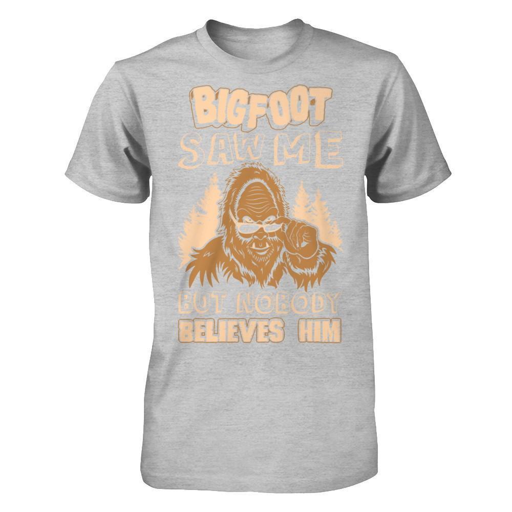 Bigfoot Saw Me But Nobody Believes Him-T-Shirt & Hoodie-Premium T-Shirt-Heather Gray