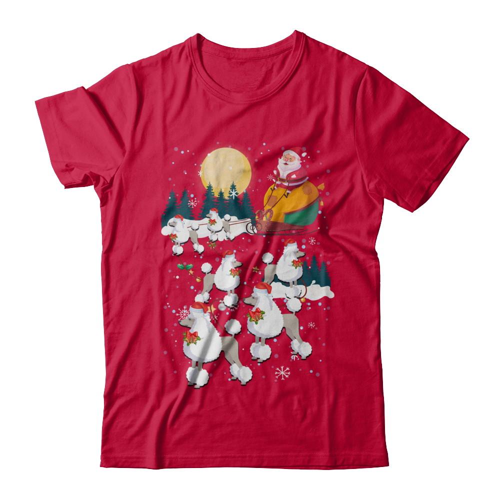 Dog Reindeer Poodle Christmas Gift-T-Shirt & Sweatshirt-Classic T-Shirt-Red