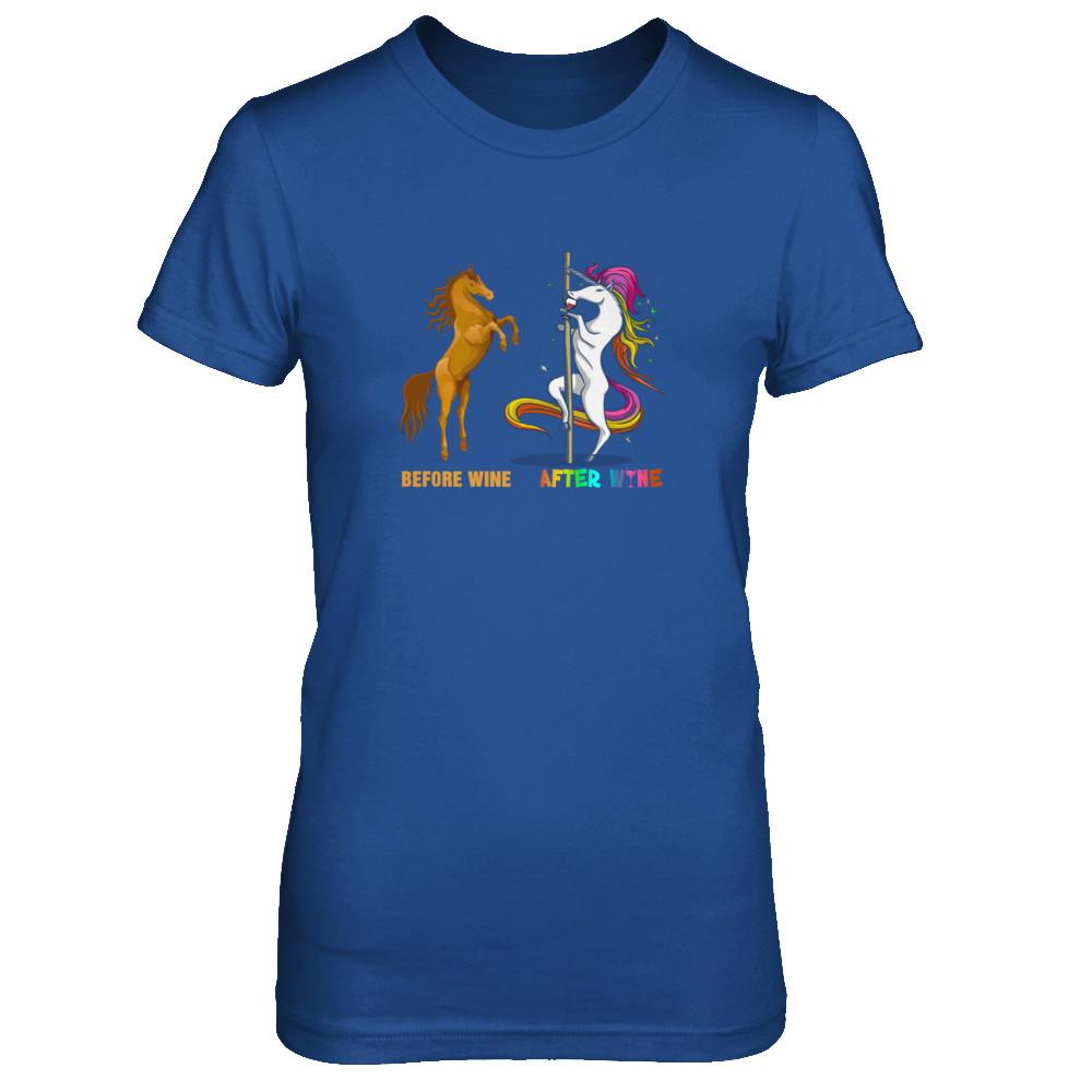 Before Wine After Wine Unicorn-T-Shirt & Tank Top-Women's T-Shirt-Royal