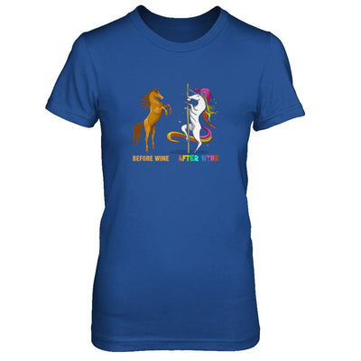 Before Wine After Wine Unicorn-T-Shirt & Tank Top-Women's T-Shirt-Royal