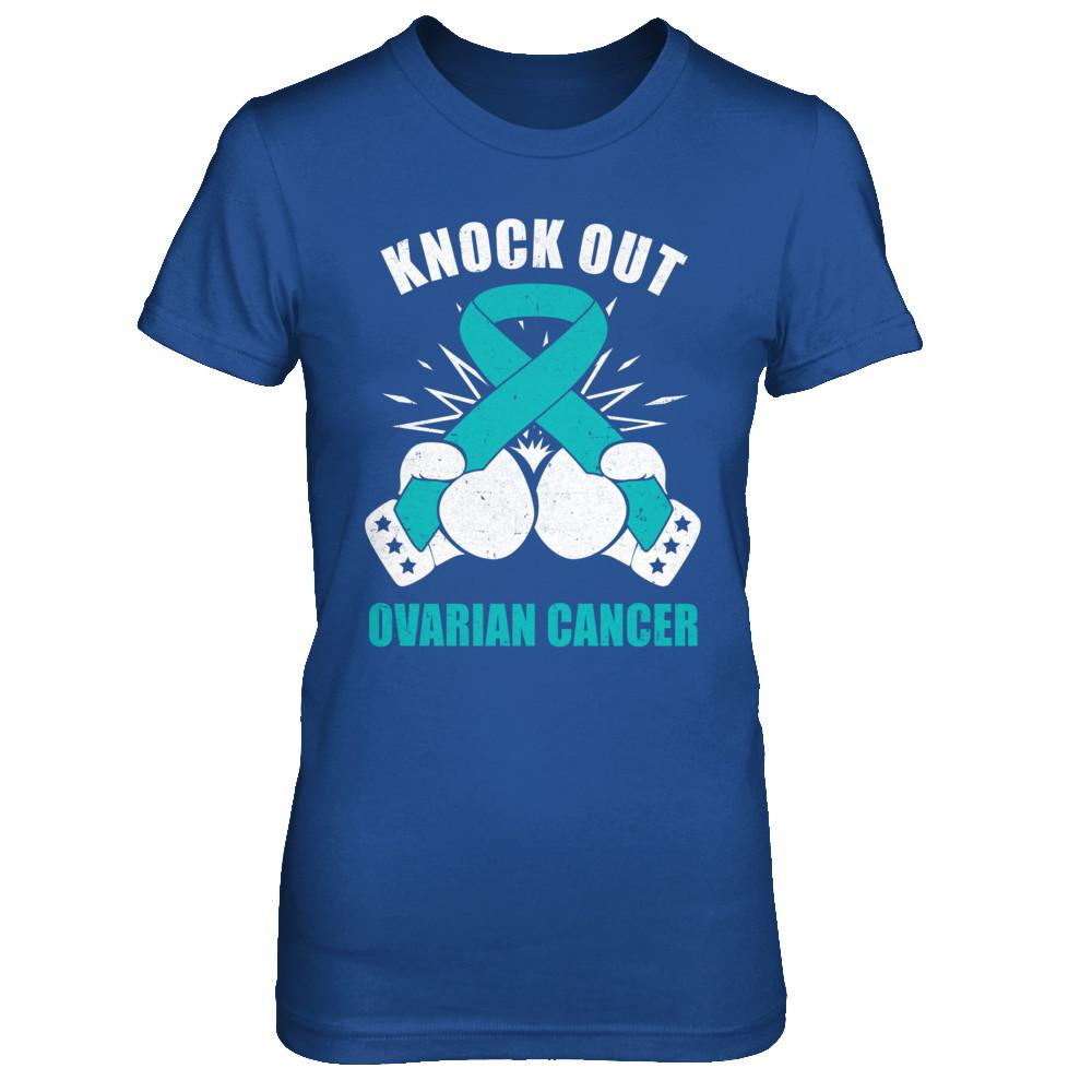 Boxing knock out Ovarian Cancer Awareness Support-T-Shirt & Hoodie-Women's T-Shirt-Royal
