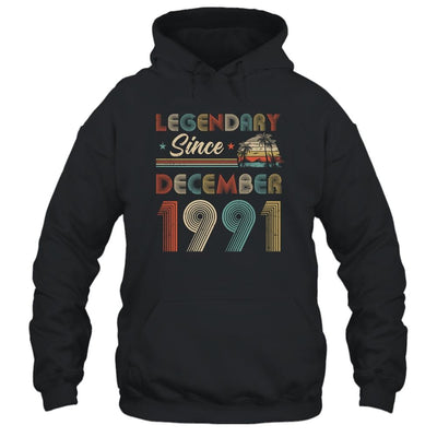 30th Birthday Gift 30 Years Old Legendary Since December 1991-T-Shirt & Hoodie-Pullover Hoodie-Black