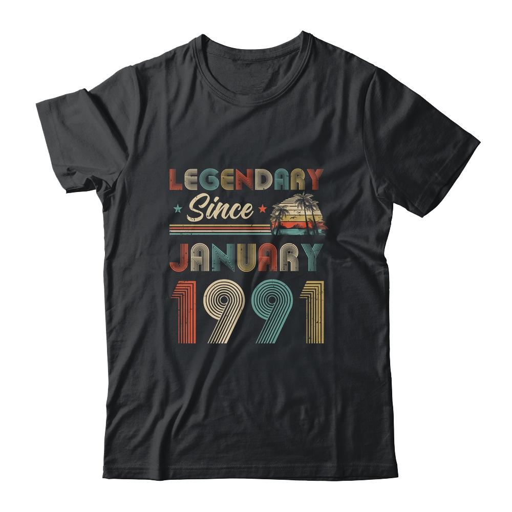 30th Birthday Gift 30 Years Old Legendary Since January 1991-T-Shirt & Hoodie-Classic T-Shirt-Black