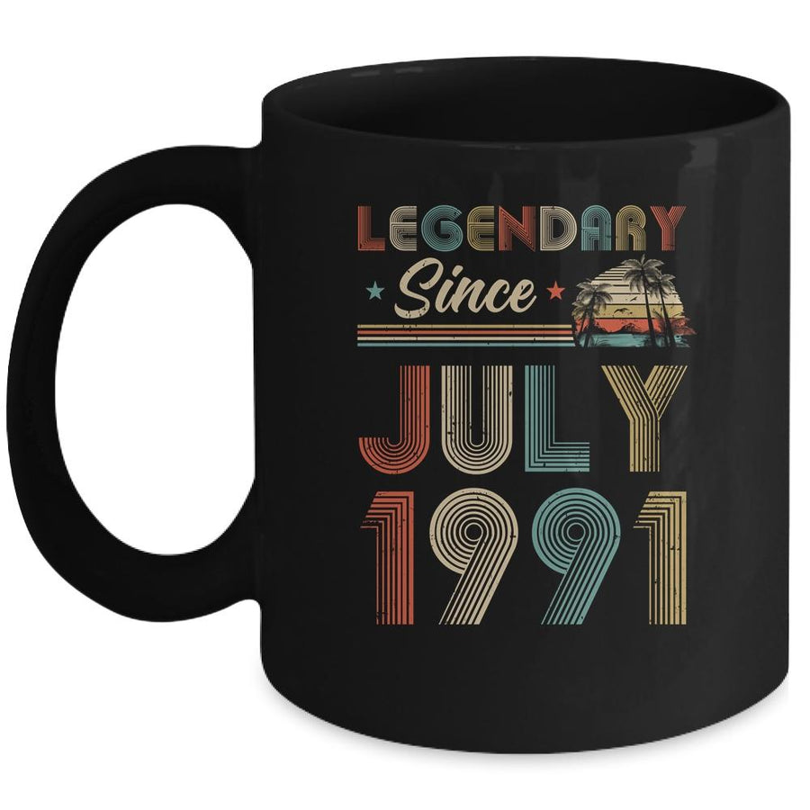 30th Birthday Gift 30 Years Old Legendary Since July 1991 Mug-Coffee Mug-Mug-Black