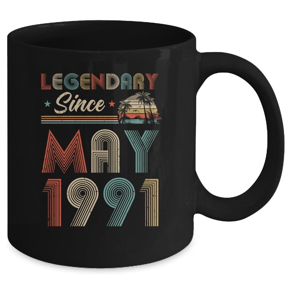 30th Birthday Gift 30 Years Old Legendary Since May 1991 Mug-Coffee Mug-Mug-Black