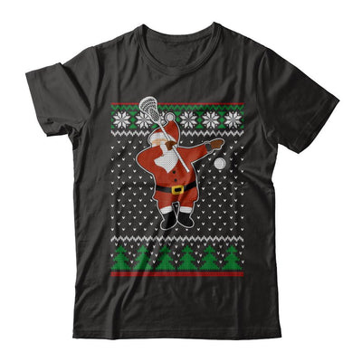 Dabbing Santa Lacrosse Ugly Sweater Christmas-T-Shirt & Sweatshirt-Premium T-Shirt-Black