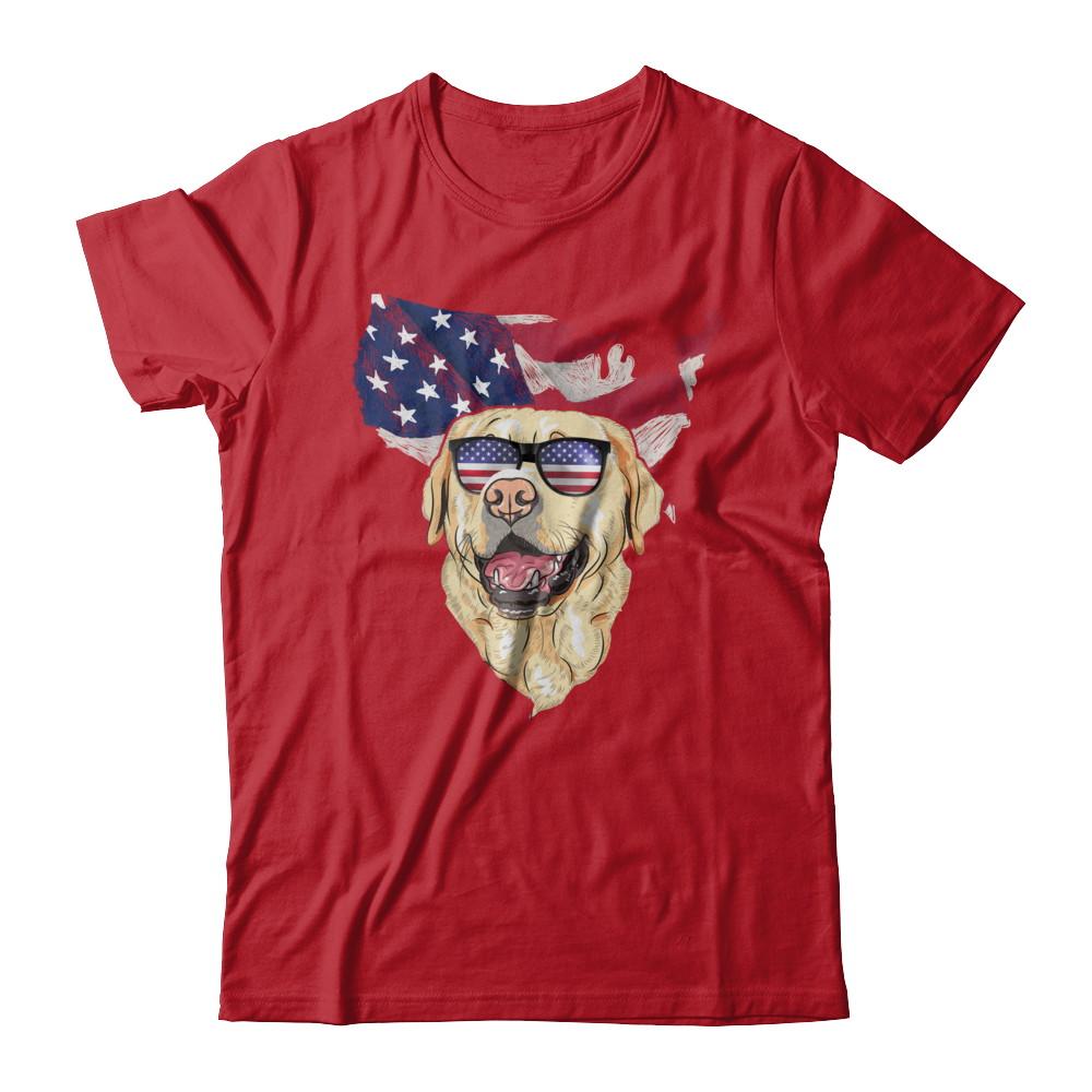 Funny Patriot Labrador Dog 4Th Of July American Flag-T-Shirt & Hoodie-Classic T-Shirt-Red