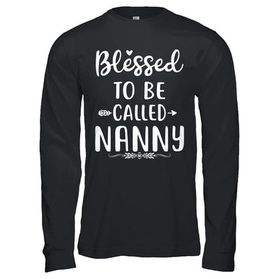 Funny Grandma Blessed To Be Called Nanny-T-Shirt & Hoodie-Long Sleeve T-Shirt-Black