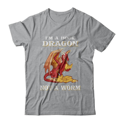 Reading Book I'm A Book Dragon Not A Worm-T-Shirt & Hoodie-Classic T-Shirt-Sport Grey