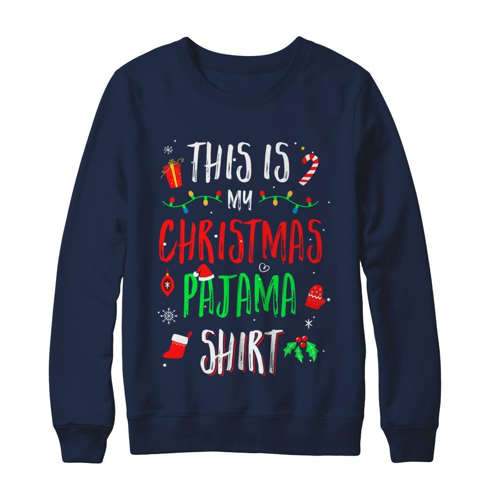 This Is My Christmas Pajama-T-Shirt & Sweatshirt-Crewneck Sweatshirt-Navy