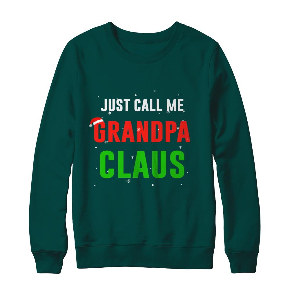 Santa Grandpa Claus Matching Family Christmas Pajamas-T-Shirt & Sweatshirt-Crewneck Sweatshirt-Deep Forest