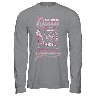September Queen 60 And Fabulous 1961 60th Years Old Birthday-T-Shirt & Hoodie-Long Sleeve T-Shirt-Sport Grey