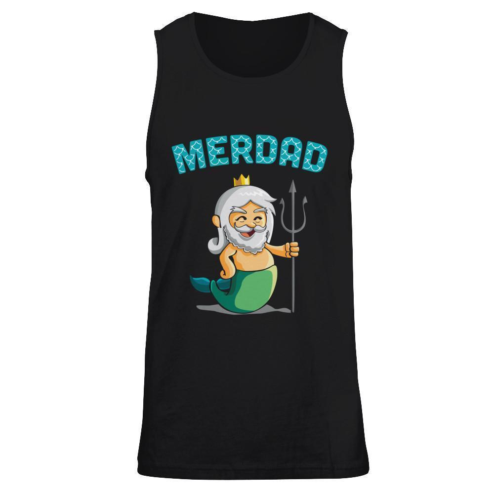 Merdad Father Of A Mermaid-T-Shirt & Hoodie-Unisex Tank-Black