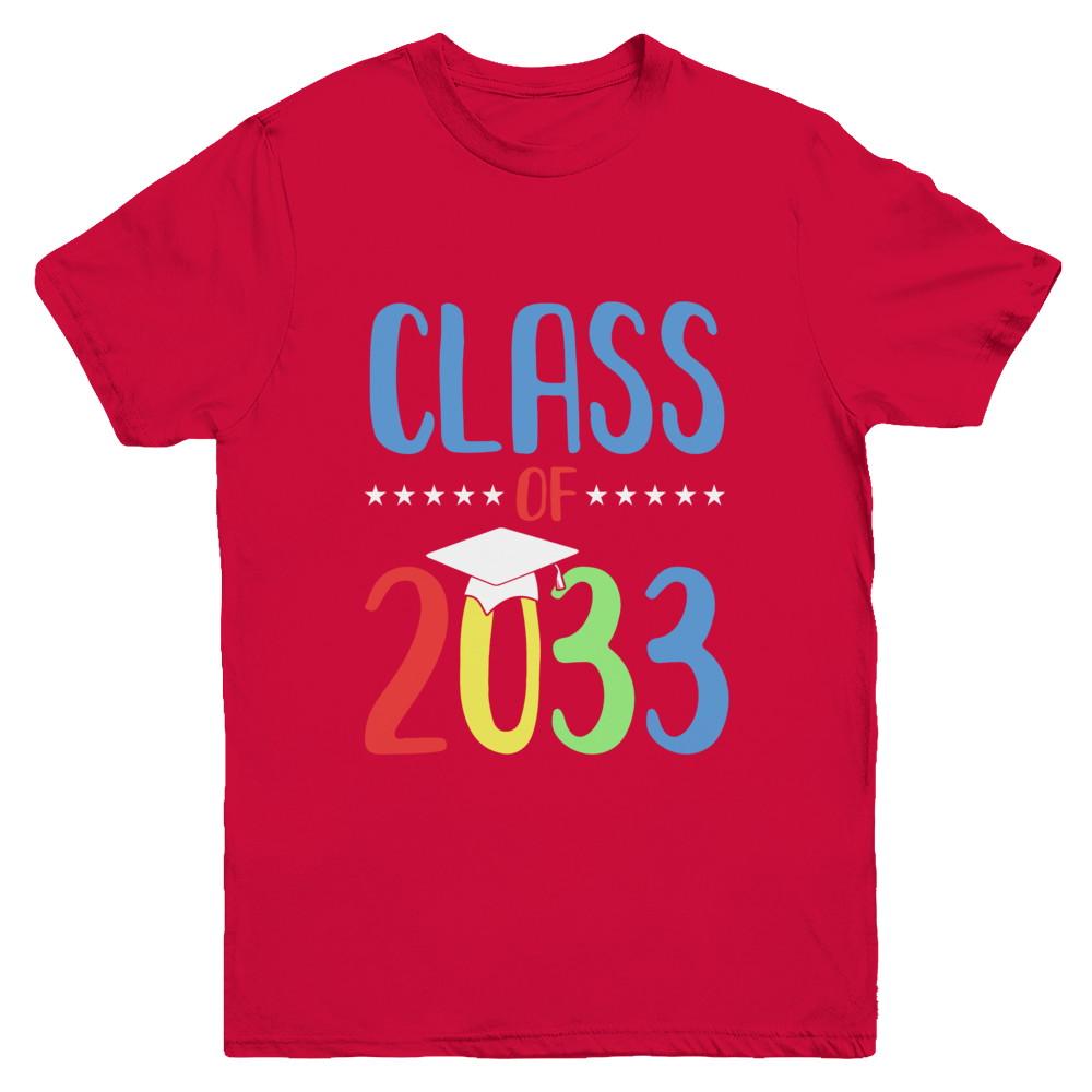 Grow With Me First Day Of School Class Of 2033 Youth-Youth Shirt-Youth T-Shirt-Red