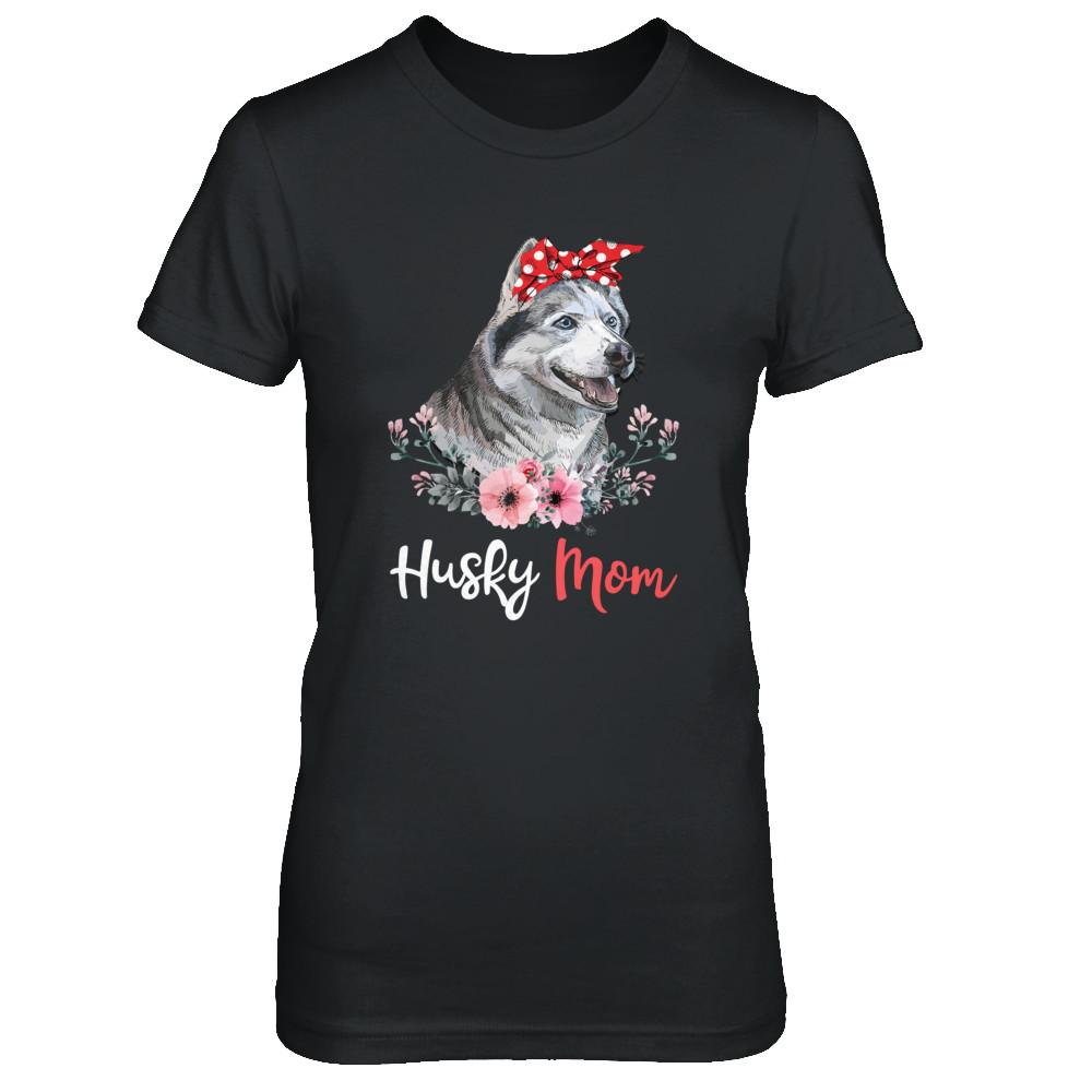 Husky Mom Gift For Women Dog Lover-T-Shirt & Hoodie-Women's T-Shirt-Black