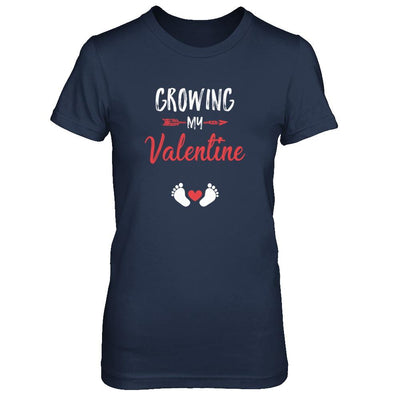 Growing My Valentine Mom Pregnancy Gifts-T-Shirt & Tank Top-Women's T-Shirt-Navy