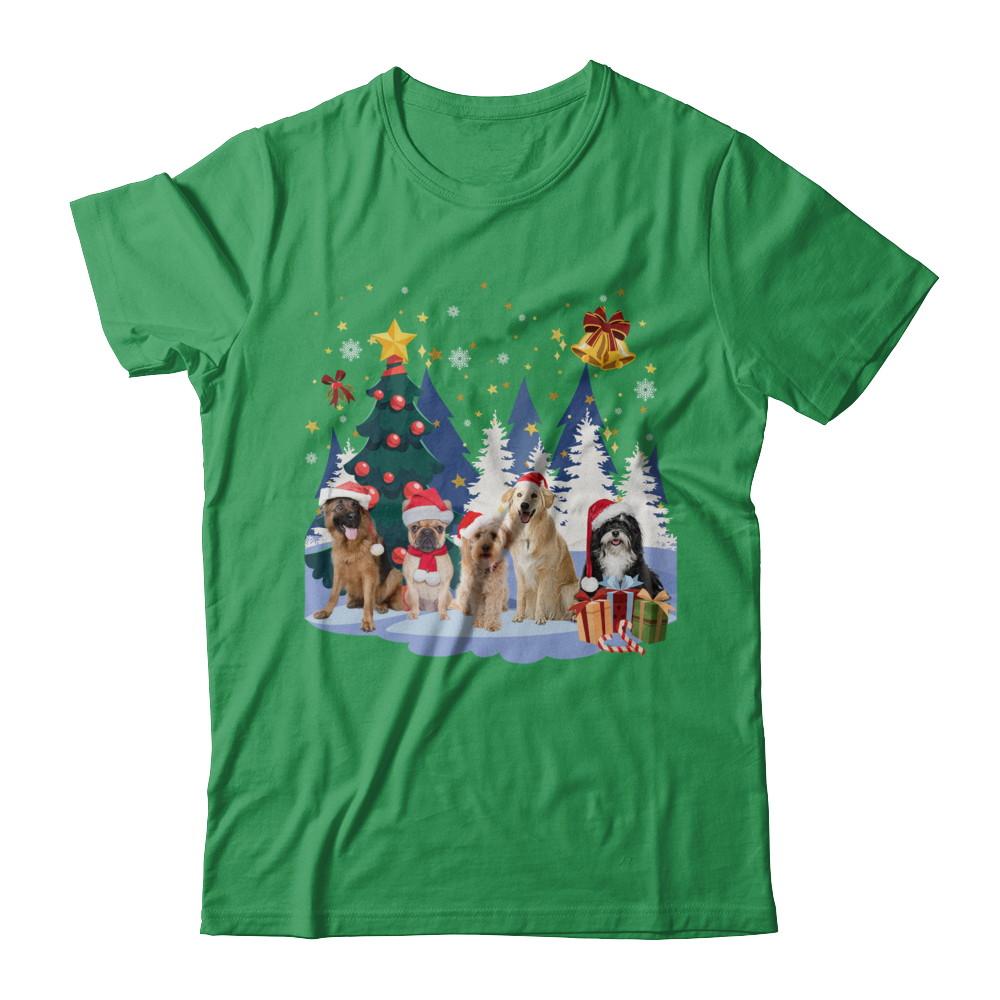 Cute Dogs Claus Christmas-T-Shirt & Sweatshirt-Premium T-Shirt-Kelly Green