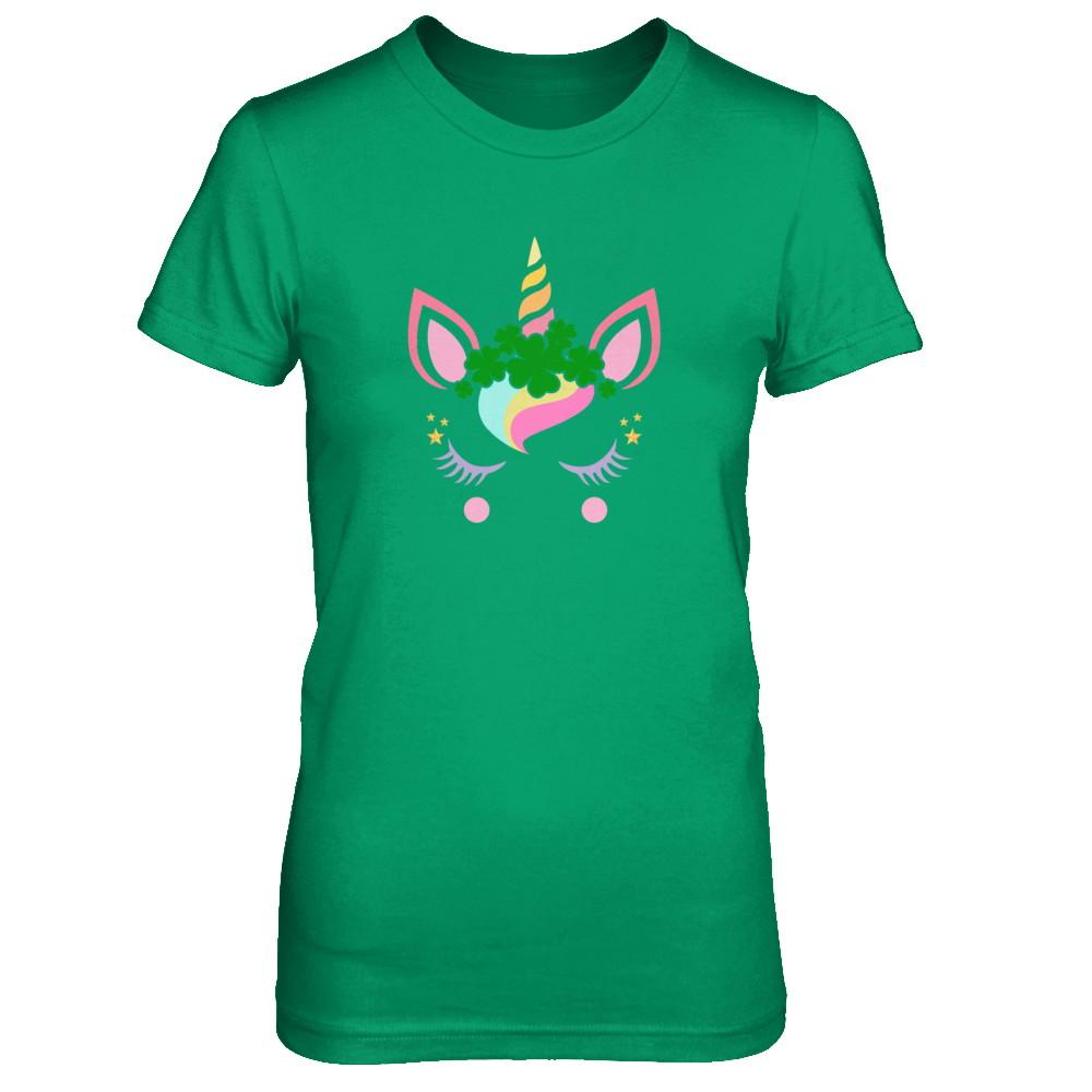 St Patrick's Day Leprechaun Unicorn Face-T-Shirt & Tank Top-Women's T-Shirt-Irish Green