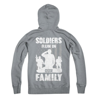 Soldiers Run In Our Family Veteran Dad Son-T-Shirt & Hoodie-Hanes - Heavyweight Pullover Hoodie-Light Steel