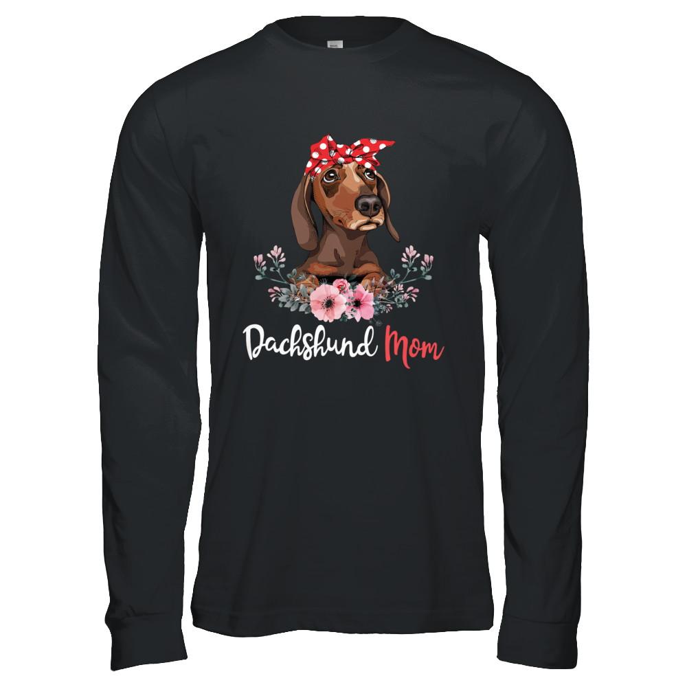 Dachshund Mom Gift For Women Dog Lover-T-Shirt & Hoodie-Long Sleeve T-Shirt-Black