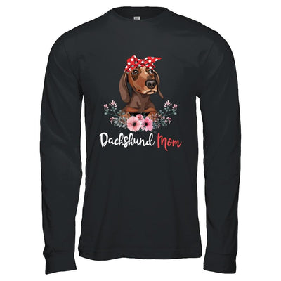 Dachshund Mom Gift For Women Dog Lover-T-Shirt & Hoodie-Long Sleeve T-Shirt-Black