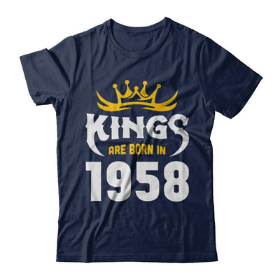 Kings Are Born In 1958 Birthday Gift-T-Shirt & Hoodie-Classic T-Shirt-Navy