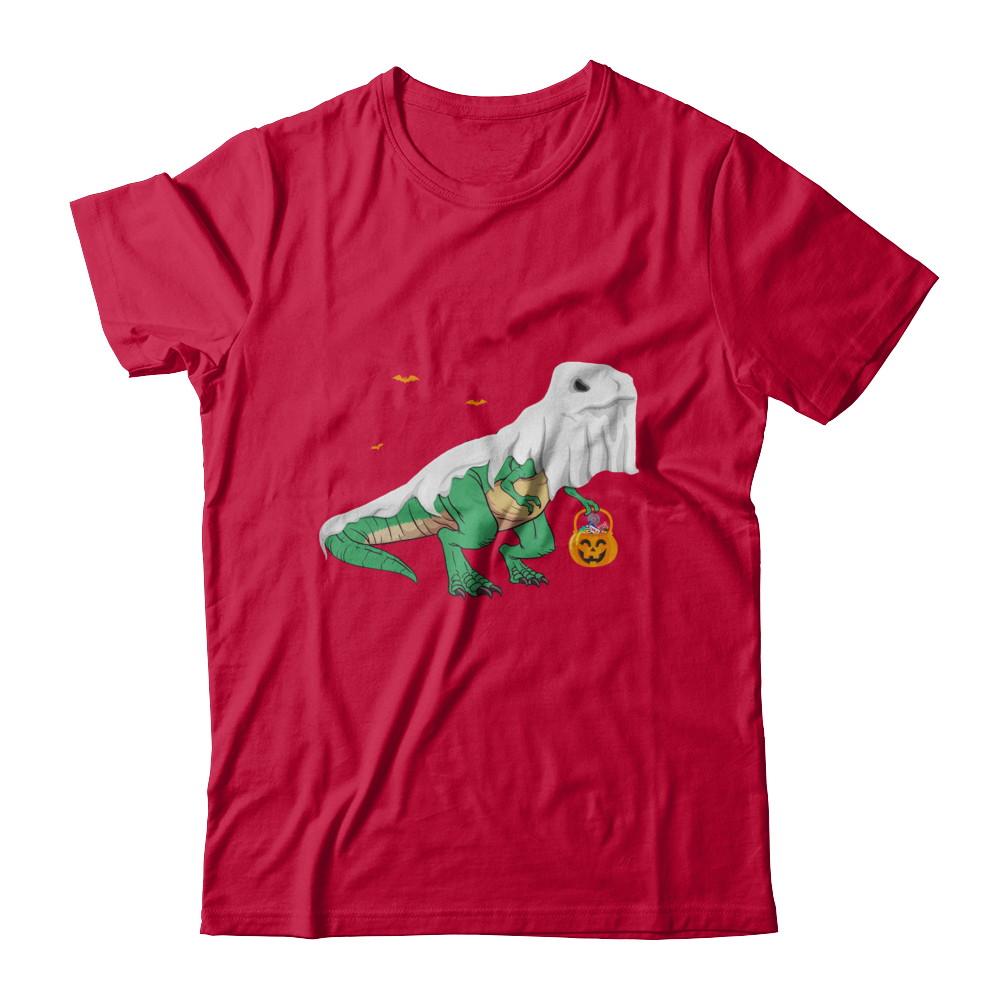 Halloween T Rex Dinosaur Ghost Trick Or Treat-T-Shirt & Hoodie-Classic T-Shirt-Red