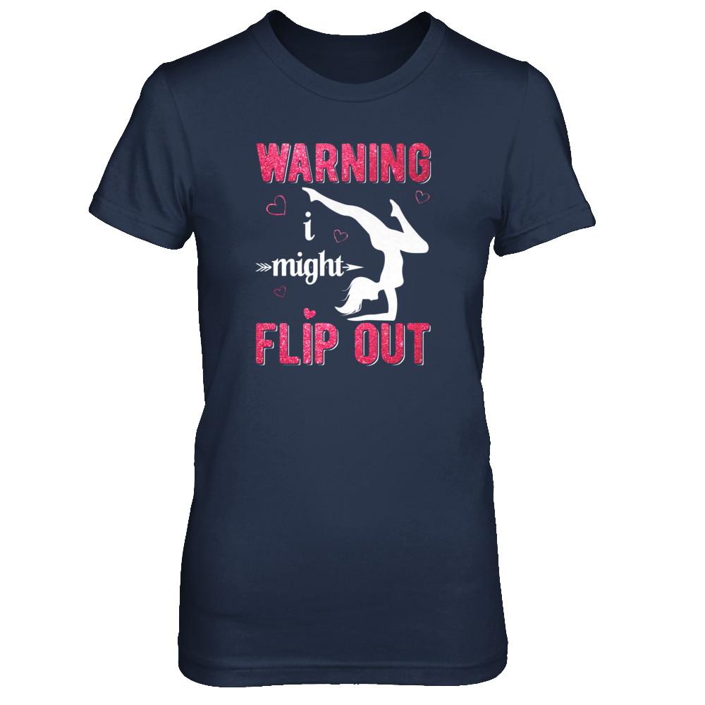 Warning I Might Flip Out Gymnast-T-Shirt & Tank Top-Women's T-Shirt-Navy