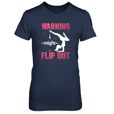 Warning I Might Flip Out Gymnast-T-Shirt & Tank Top-Women's T-Shirt-Navy