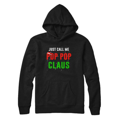 Santa Pop Pop Claus Matching Family Christmas Pajamas-T-Shirt & Sweatshirt-Pullover Hoodie-Black